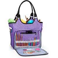 Yarwo Bolsa de Tejer Portátil- Organizador para Lanas- Bolsa de Almacenamiento para Hilos Agujas- Labores de Tejer…